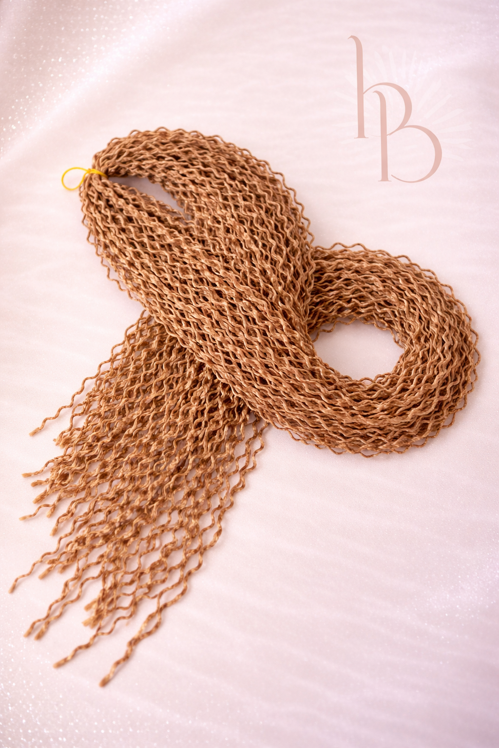 Premium invlecht haar wave krullend goud bruin - De HaarBoetiek