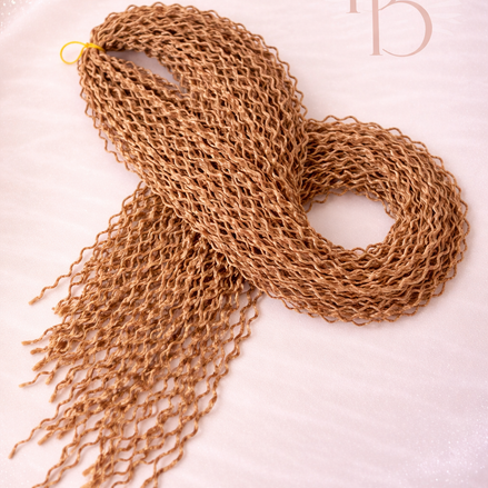Premium invlecht haar wave krullend goud bruin - De HaarBoetiek