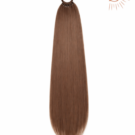 Premium vlechtstaart bruin 60cm braid ponytail op elastiek - De HaarBoetiek