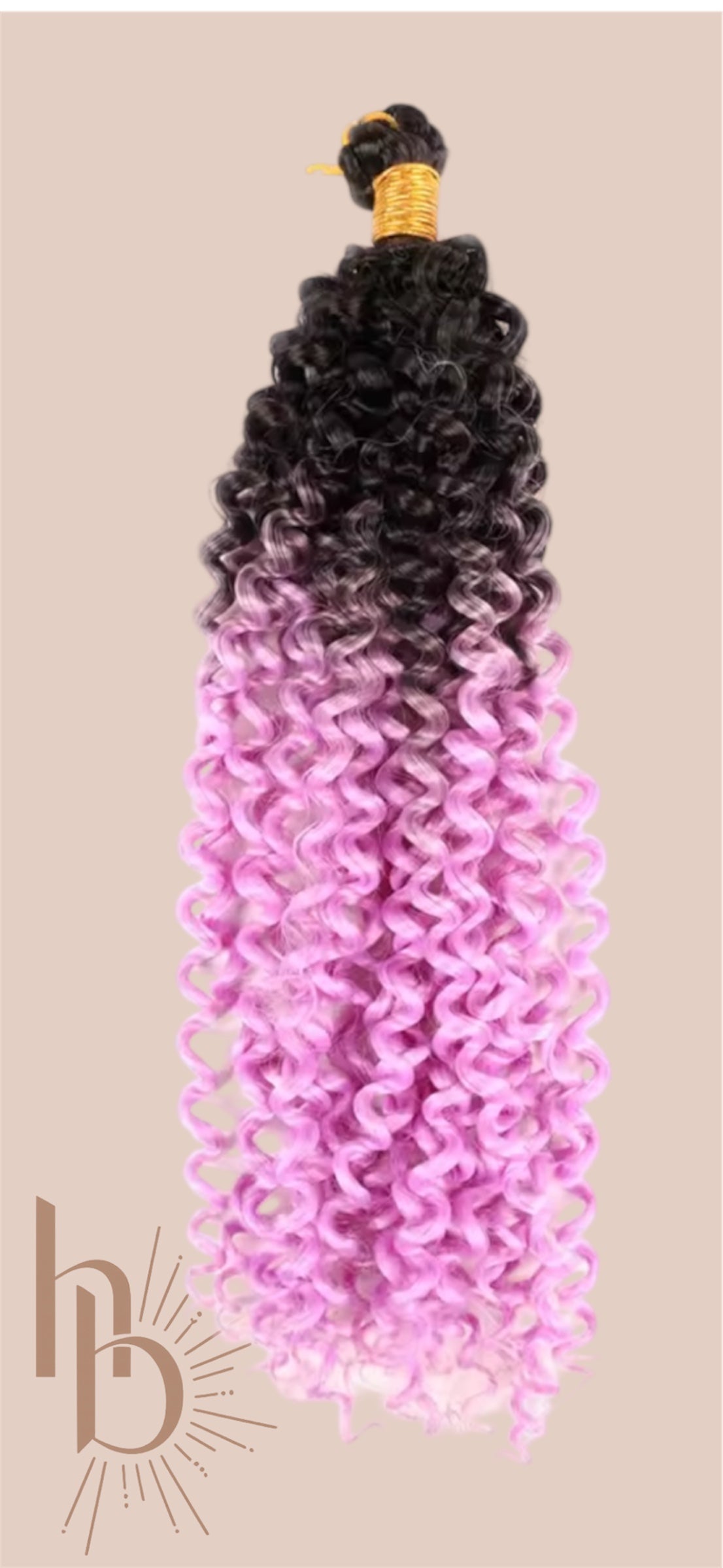 Afro curls invlecht haar ombre zwart-roze - De HaarBoetiek
