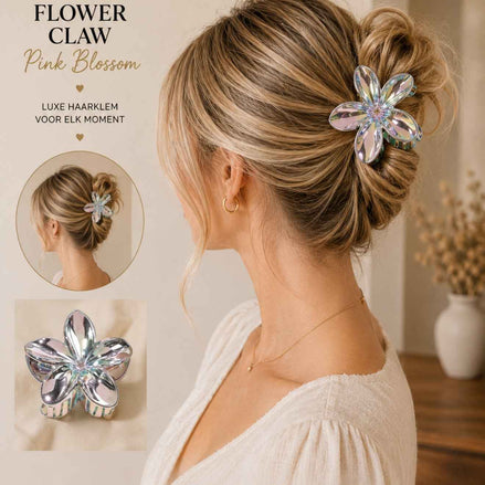 Summer bloem klem zilver haaraccessoire voor zomerlooks en strand - De HaarBoetiek