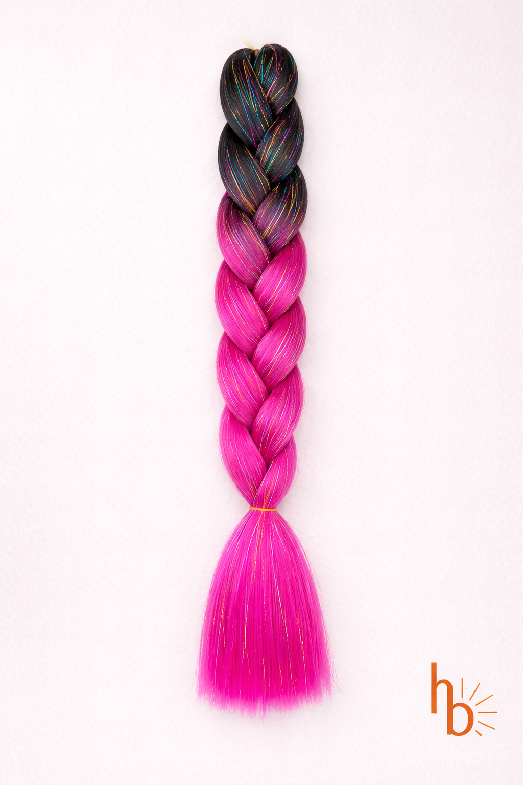 Premium shine invlecht haar zwart - roze | De haarboetiek