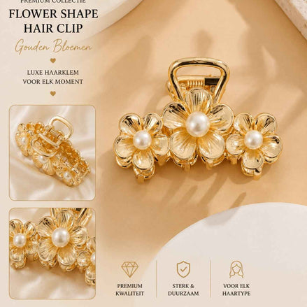 Summer haarklem goud bloem zomerse haaraccessoire voor braids - De HaarBoetiek