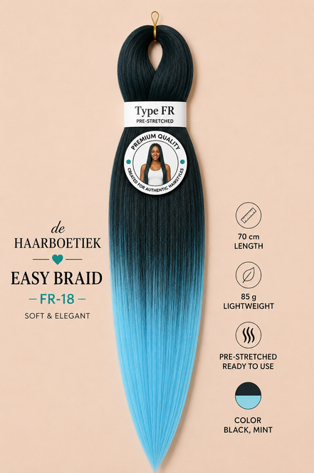Easy braid ombre groen - blauw