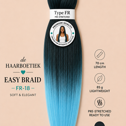 Easy braid invlechthaar groen-blauw ombre