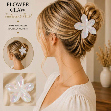 Summer bloem klem shine wit haaraccessoire voor feestlooks en strand - De HaarBoetiek