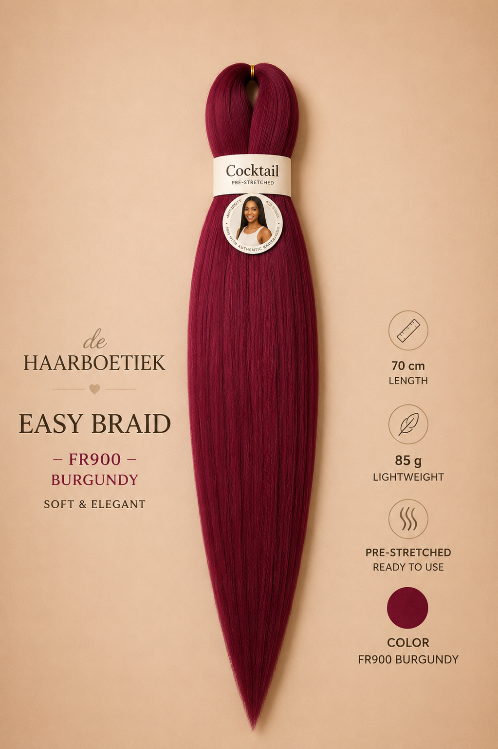 Easy braid burgundy
