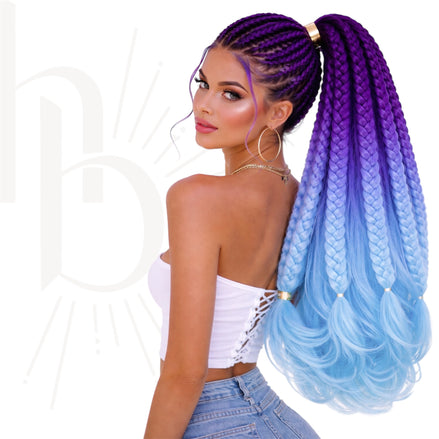 Invlecht haar paars-licht blauw bundel deal - De HaarBoetiek