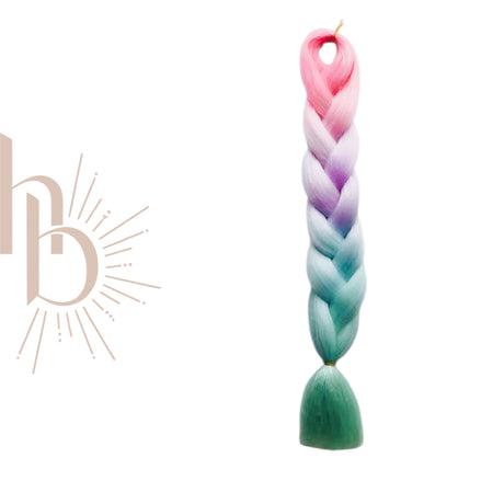 Invlecht haar rainbow shine pastel roze-blauw-groen - De HaarBoetiek