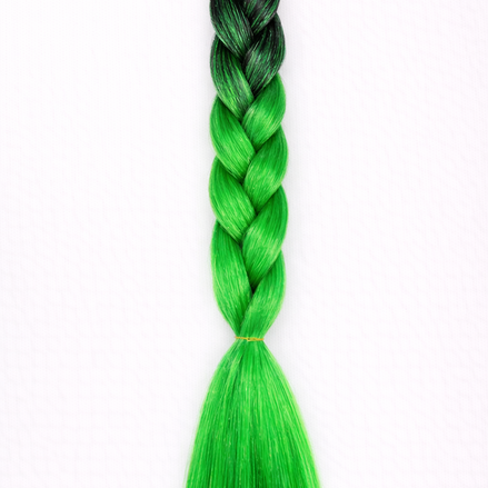 Premium shine invlecht haar zwart-groen - De HaarBoetiek