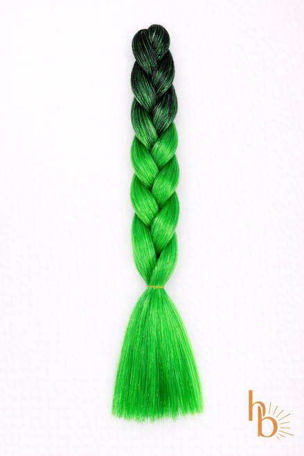 Premium shine invlecht haar zwart-groen - De HaarBoetiek