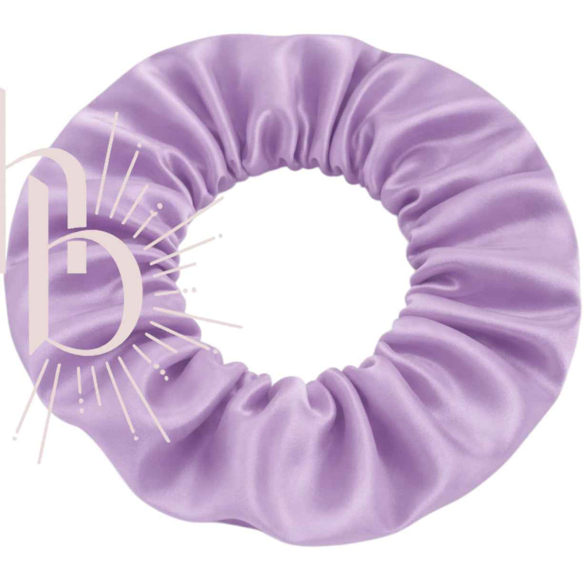 Satijnen scrunchie XL donker lila - De HaarBoetiek