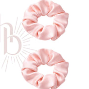 Srunchies set licht roze satijn 10 cm