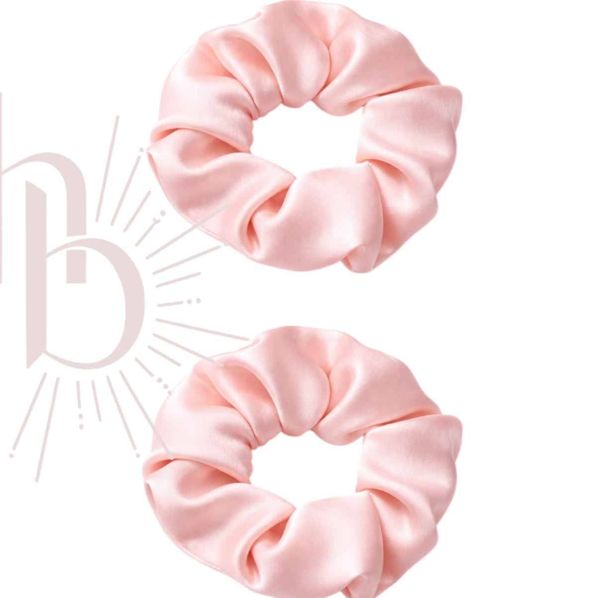 Srunchies set licht roze satijn 10 cm