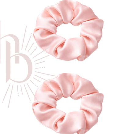 Srunchies set licht roze satijn 10 cm