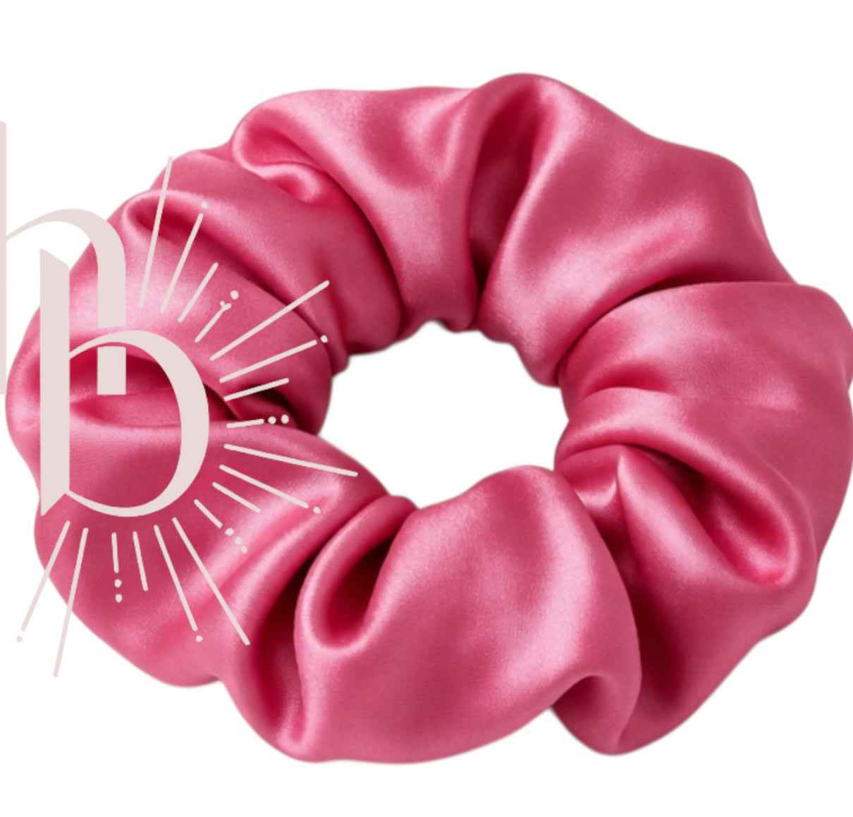 Rosé roze Srunchie satijn 6.5 cm