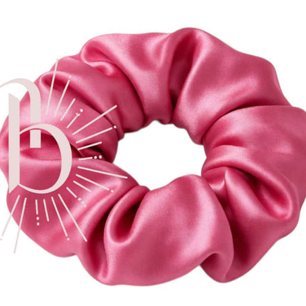 Rosé roze Srunchie satijn 6.5 cm