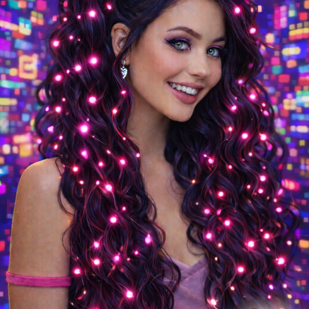 Flexibele LED haar lichtjes twinkle roze voor vlechten en feestlooks - De HaarBoetiek