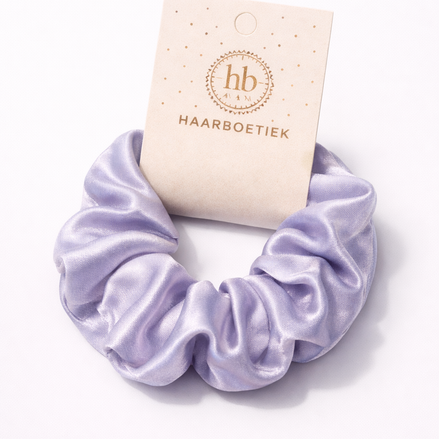 Lila shine scrunchie - De HaarBoetiek