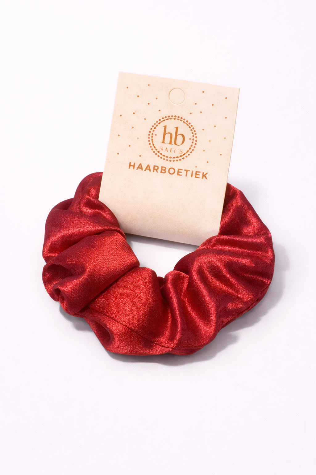 Srunchie shine rood satijn XL - De HaarBoetiek
