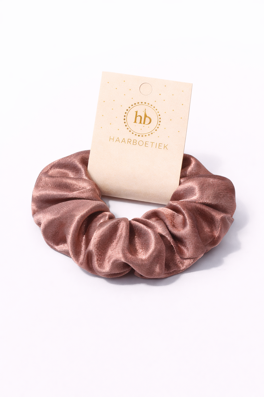 Scrunchie shine rosé satijn XL - De HaarBoetiek