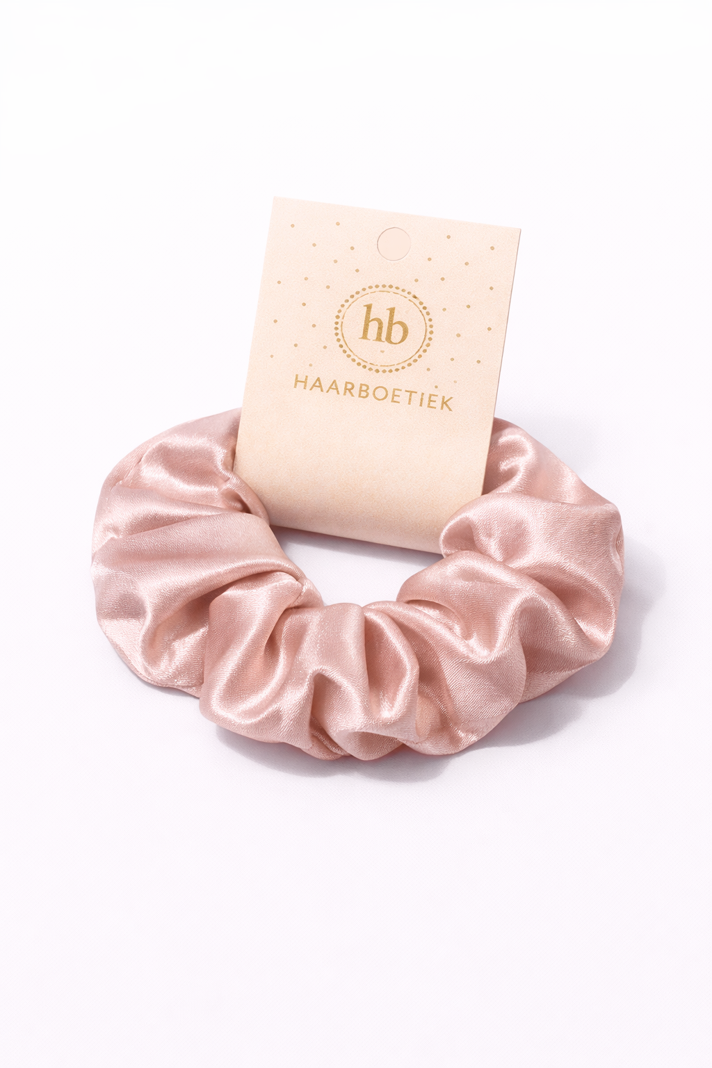 Srunchie shine licht roze satijn XL - De HaarBoetiek