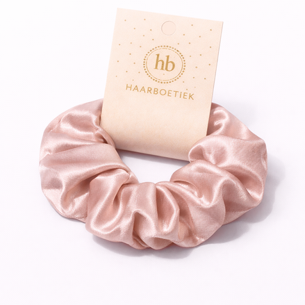 Srunchie shine licht roze satijn XL - De HaarBoetiek