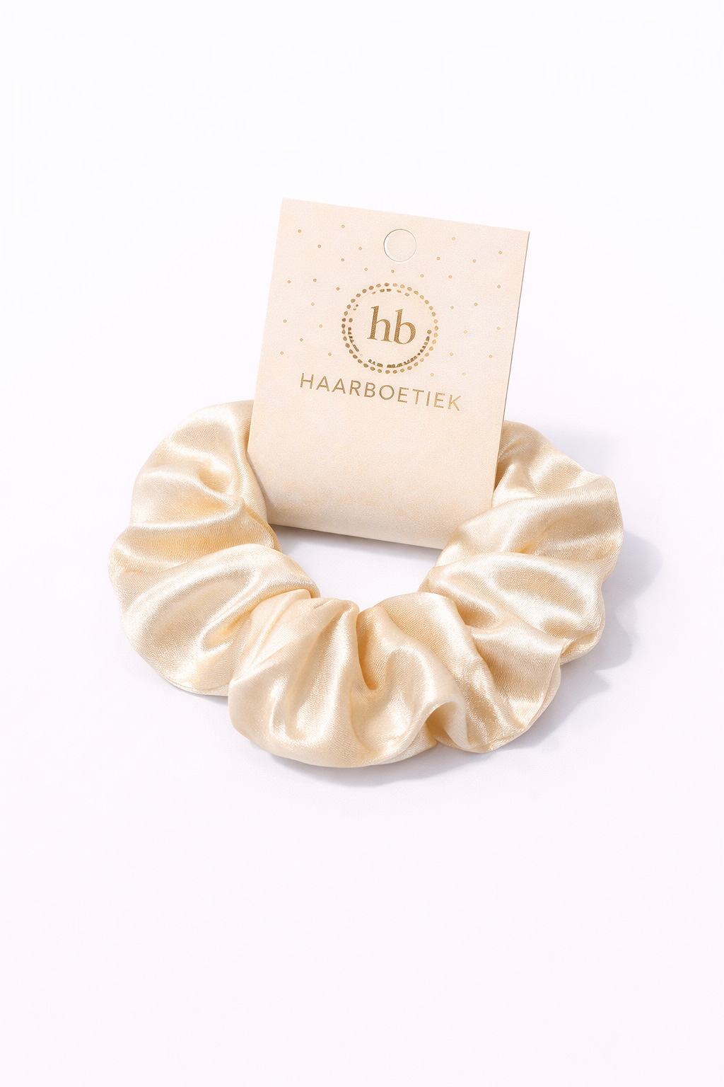 Srunchie champagne goud shine - satijn - XL