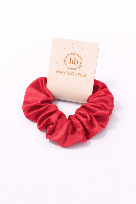 Srunchie rood shine - satijn - xl