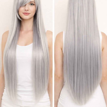 Premium dames pruik stijl zilver | De haarboetiek | 80 cm