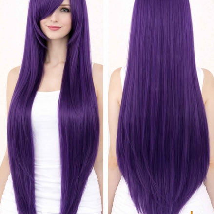 Premium dames pruik donker paars stijl | De haarboetiek | 80 cm