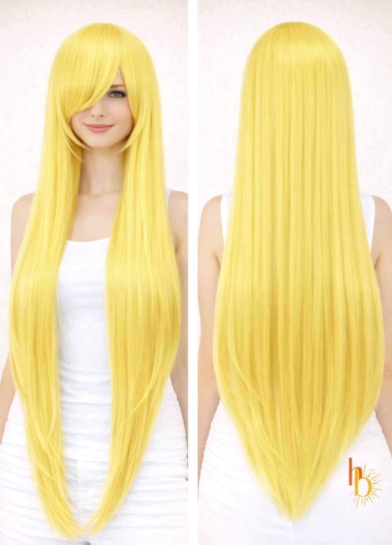 Premium dames pruik geel stijl | De haarboetiek | 80 CM