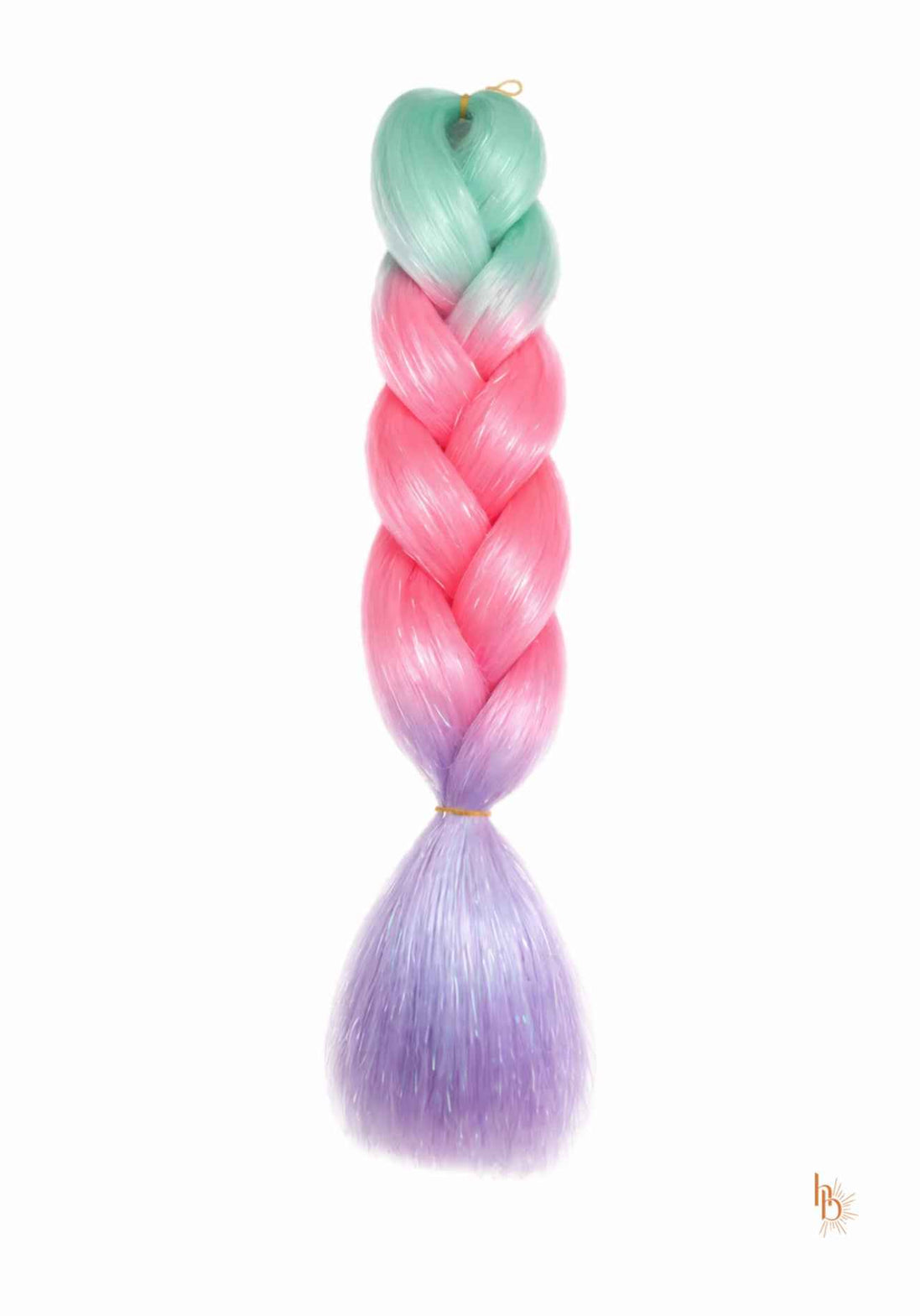 Premium shine invlecht haaar lila - roze - mint | De haarboetiek
