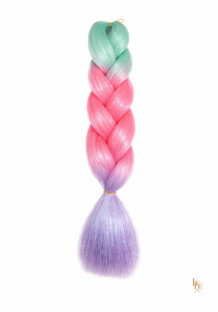 Premium shine invlecht haaar lila - roze - mint | De haarboetiek