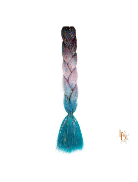 Premium shine invlecht haar zwart - lila - blauw | De haarboetiek
