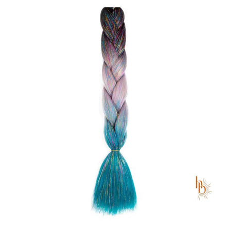 Premium shine invlecht haar zwart-lila-blauw - De HaarBoetiek