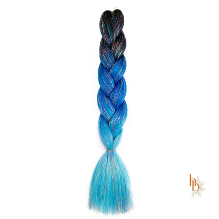 Premium shine invlecht haar blauw-licht blauw - De HaarBoetiek