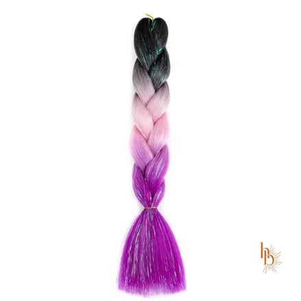 Premium invlecht haar mermaid donker paars-roze - De HaarBoetiek