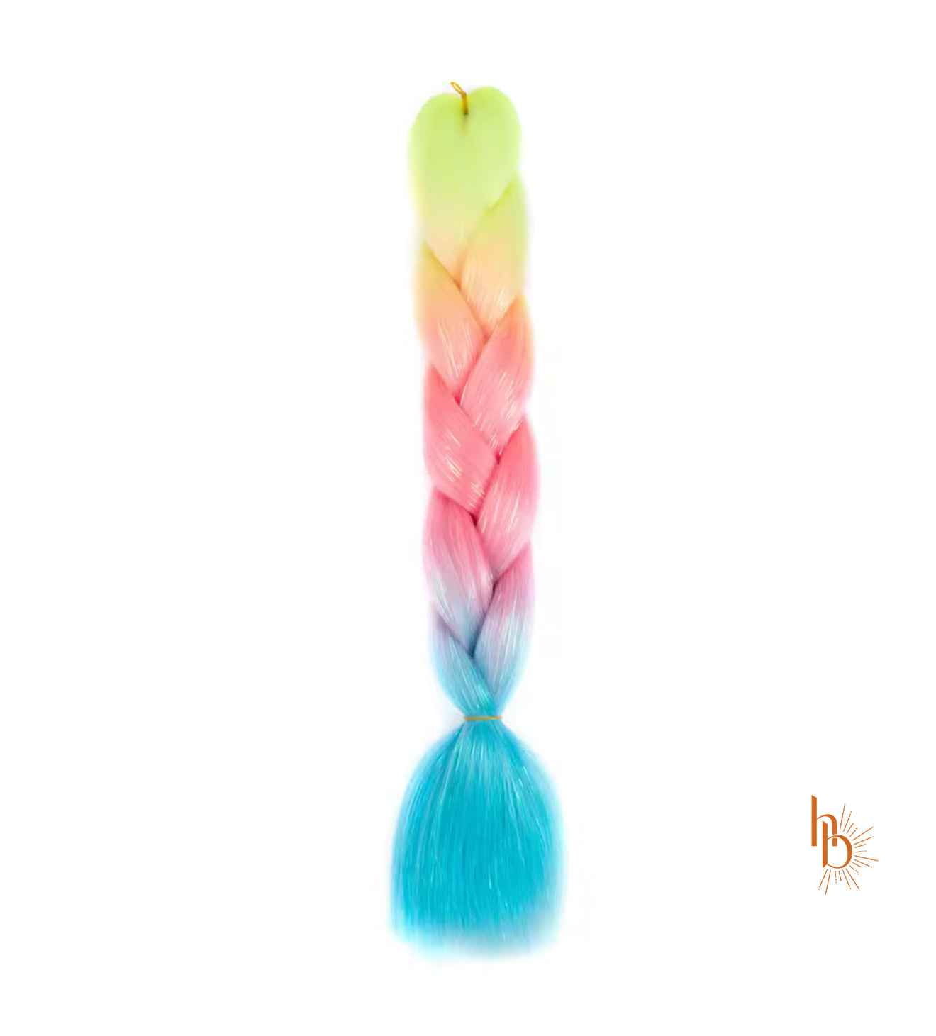 Premium shine invlecht haar neon regenboog - De HaarBoetiek