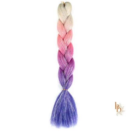 Premium shine invlecht haar blond-roze-paars-blauw - De HaarBoetiek