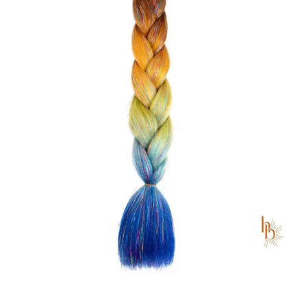 Premium shine invlecht haar groen-bruin-blauw - De HaarBoetiek