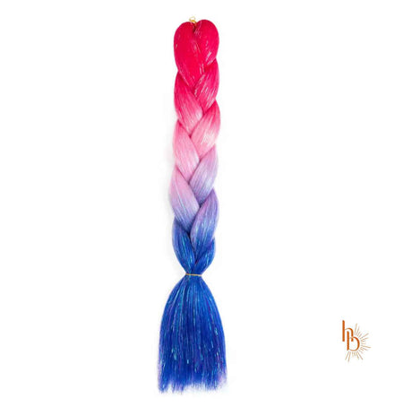 Premium invlecht haar shine - rood - blauw | Koningsdag | De haarboetiek
