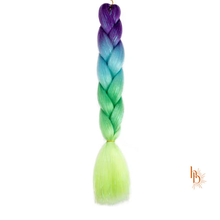Premium shine invlecht haar paars-blauw-groen - De HaarBoetiek
