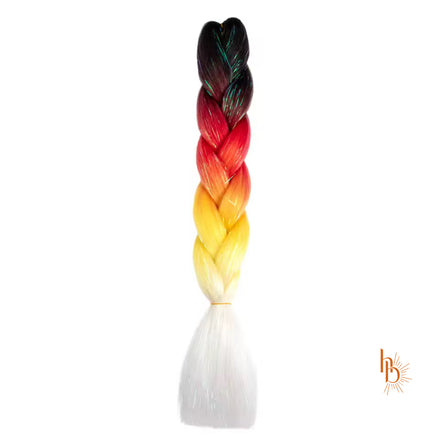 Premium shine invlecht haar wit-zwart-rood - De HaarBoetiek