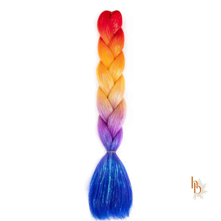Premium shine invlecht haar regenboog blauw - De HaarBoetiek
