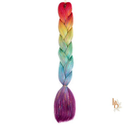 Premium shine invlecht haar regenboog donker - De HaarBoetiek