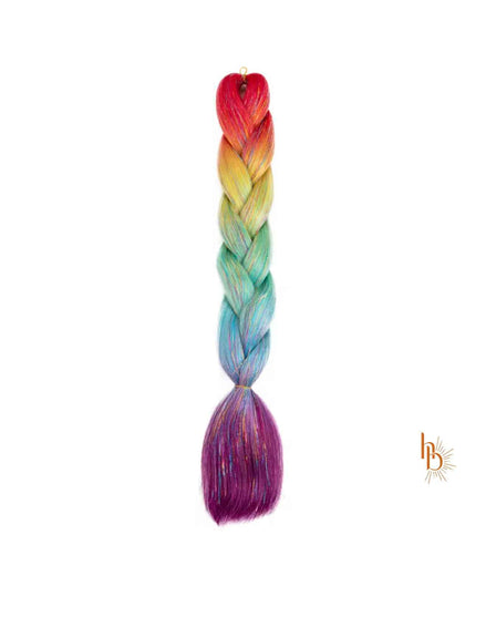 Premium shine invlecht haar regenboog donker - De HaarBoetiek