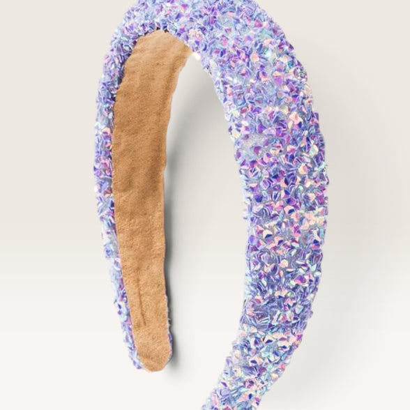 Lila iriserende glitter haarband