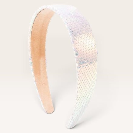 witte pailletten haarband – dames haaraccessoire