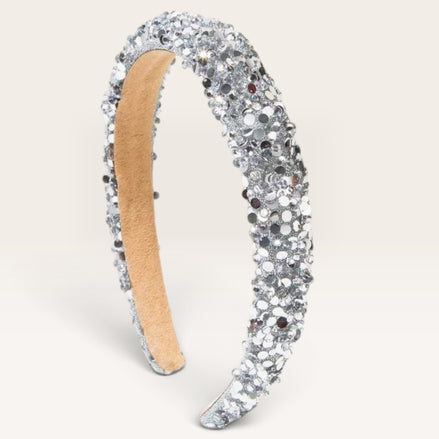 zilveren glamour haarband – dames haaraccessoire